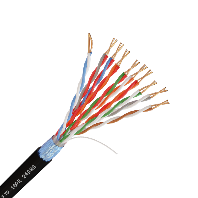 Кабель NetLink NL-CU FTP 10PR 24AWG CAT5 черный внешний