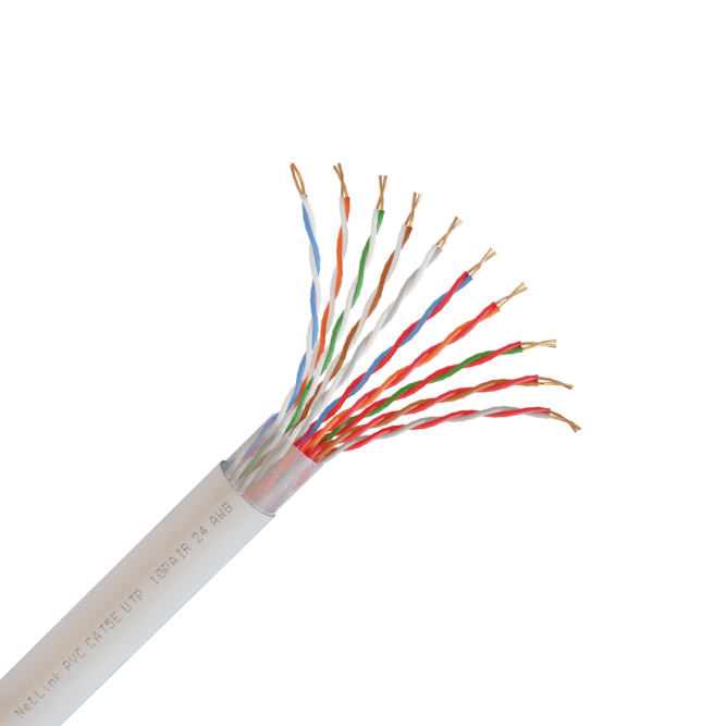 Кабель NetLink NL-CU UTP 10PR 24AWG CAT5 белый внутренний
